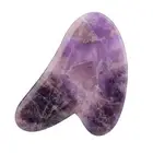 Natural Amethyst Double Head Jade Stone Roller & Guasha Scrapping Plate Face EOM