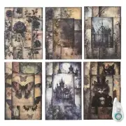 180Pcs Dark Fantasy Scrapbook Paper Vintage Gothic Journal Ephemera Pack Junk...