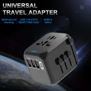 Universal Travel Adapter 3 USB & Type-C Charger US/AU/EU/UK World Plug Converter