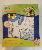 Sponge Bob Square Pants Learn To Color Stickers. 76 PCs. Vintage Nickelodeon