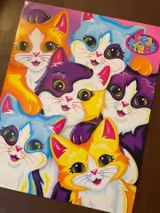 NEW RARE Lisa Frank Whiskers The Cats Double Pocket Folder [Holes Unpunched]
