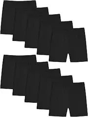 [Ruisita] Resinta 10 Pack Girls Bike Shorts Cartwheel Shorts for Girls Toddler Under Dress Dance Short Kids Biker Shorts Multicolor, Black, 7-8 Years