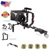 Camera Shoulder Support Rig with Matte Box & Filter Holders - Ultimate Stability