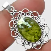 Natural Chrome Chalcedony 925 Sterling Silver Pendant Jewelry P-1699