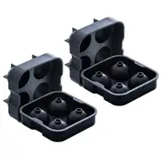 2pc Tempa Quinn Silicone 12cm Mini Sphere Ice Cube Tray Maker Freezer Mould BLK