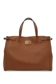 VALENTINO GARAVANI Antibes Large Tabacco Leather Tote Bag New