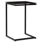 NNEVL Side Table Black 40x40x60 cm Tempered Glass