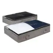 Underbed Storage Chests Containers - Set of 2 - Gray