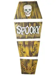 Spooky Hanging Animated Skeleton Coffin Halloween Decoration