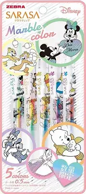 Zebra Sarasa Clip Marble Color 0.5mm Limited Disney Design Set 5 Colors