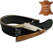 Barber Straight Cut Throat Razor + 5cm Wide Leather Strop Sharpening Honing Belt