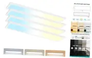 4PACK 1x4 LED Flat Panel Light Surface Mount, 3000/4000/5000k Selectable &