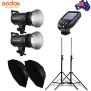 2X Godox SK300II Flash + Xpro-N Trigger For Nikon + 95cm Grid Softbox + 2m Stand