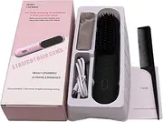 Iron Comb Hair Straightener,Heat Comb Straighten Comb Negative Ionic - Fast Heating Straighten Brush, Hot Comb Straightener, Hair Styling Tools
