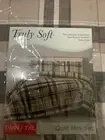 Truly Soft Everyday Paulette Plaid Quilt Mini Taupe 2 Pcs TwinXLAS SHOWN