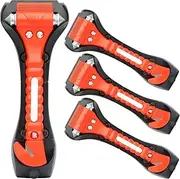 4 PCS Car Safety Antiskid Hammer Seatbelt Cutter Emergency Class/Window Punch Breaker Auto Rescue Disaster Escape Life-Saving Hammer Tool,