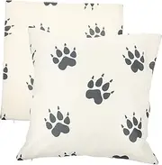 MOBUTOFU Paw Print Pillowcase Set Soft Cotton Pillow Protectors for Sofa Living Room Decor Perfect for Spring