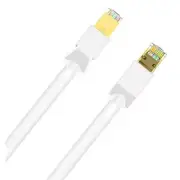 Cruxtec 10m Cat8 Ethernet Cable - 40Gb . SFTP Triple Shielding , White Color