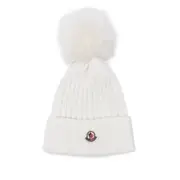 [Moncler] Moncler Ribbed Pom-pom Beanie ONE SIZE NEUTRALS