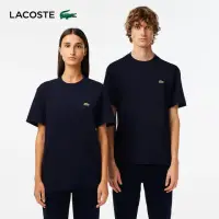 在飛比找momo購物網優惠-【LACOSTE】中性-寬鬆版型休閒純棉短袖T恤(藍色)