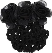 VICASKY 2pcs Flower Hair Net Clips for Women Elegant Bun Covers for Nurses Stewardess Stage Performances Comfortable Hair Accessories