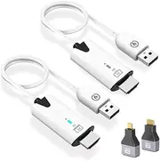 Wireless HDMI Transmitter and Receiver, 2.4G/5G Plug & Play Portable Wireless HDMI Extender Kit for PC, Laptops, TV Box, PS4/5, Cameras to Project to TV/Projector/Monitor/Video Audio Transmission.