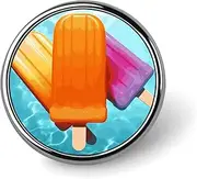 [FZMVSQH] Ice Popsicles Printed Round Button Pin Badges Metal Pinback Buttons 1 Inch Pins for Hat Shirt Clothing Bags Decoration, Circular, Aluminum, Circular, Aluminum