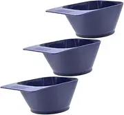 Hair Dye Mixing Bowl Set 3pcs Stylish Salon Bowls for Hair Coloring Plastic Mixing Bowls Comfortable Straight Handle
