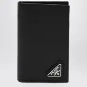 [Prada] Black vertical wallet in Saffiano One size Black