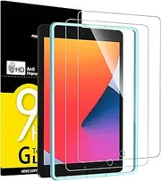 NEW'C Pack of 2 Tempered Protective Glass for iPad 9 (2021) / iPad 8 (2020) / iPad 7 (2019) [10.2, 9./8th/7th Generation] and an Alignment Tool, 9H Hardness, HD Screen Protector, 0.33 mm Ultra Clear