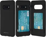 Goospery Galaxy S10e Wallet Case with Card Holder, Protective Dual Layer Bumper Phone Case (Black) S10L-MDB-BLK