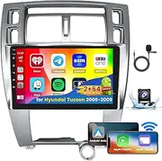 Roinvou [2G+64G] Car Radio for Hyundai Tucson 2006 2007 2008 2009 with Wireless Carplay/Android Auto, 10.1 Inch Android 13 IPS Touch Screen Car Stereo, Bluetooth, GPS Navi, WiFi, DSP + Backup Camera
