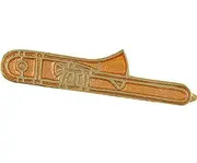 Brooch-Coloured Enamel-Trombone