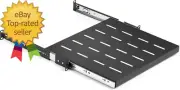 1U Sliding Rack Shelf 19" Server Rack Mount Cabinet 14"-22" Adjustable Depth 4 P
