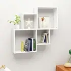 High Gloss White Wall Cube Shelf 80x15x78cm Storage Organizer Unit