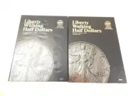 Whitman Coin Folders (2) Walking Liberty 1 ea 1 and 2, Full Set