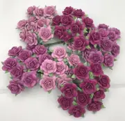 60 Mulberry Paper Roses 2cm Diameter - Shades of Dusky Pink