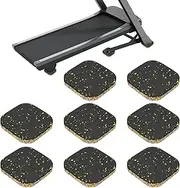 uxcell 8 Pcs Treadmill Mat Pads, 4x4x0.6 High Density Foam Anti Vibration Pad Sound Proof Floor Mat Exercise Equipment Mat for Carpet Protect Noise Reduction Home Gym, Yellow