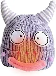 [YONGBAO] Weird Beanies - Quirky Cow Horn Shape Knitting Hats for Adults and Children,Novelty Clothing for Halloween, Gathering, Travel, Children's Day, Party