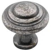 Small Domed Cupboard Knob, Rumbled Nickel