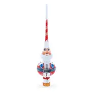 Santa Blown Glass Christmas Tree Topper 11 Inches