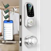 YOSIMIKA Keyless Entry Door Lock with Handle, Fingerprint Deadbolt Door Lock,...