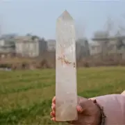 1.15kg Natural Clear Quartz Obelisk Quartz Cystal Point Wand Tower