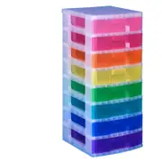 Really Useful Scrapbook Drawers Tower with 8x9.5 Litre Assorted Coloured Drawers