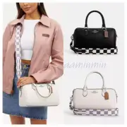 NWT Coach Rowan Satchel With Checkerboard Print CR102