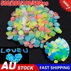 500-50x Artificial Stone Glow in the Dark Rock Fish Tank Stone Garden Road Decor