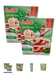 Pillsbury Funfetti Santaverse The Elf on the Shelf Swirl Cake Mix 2 pack