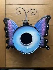 NWT Bonnie Butterfly Hanging 8x8x5" Metal Birdhouse WHIMSY & FUN!