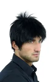 Wig Men's Wig Men Short Boyish Styled Strands Black WL-3058-1