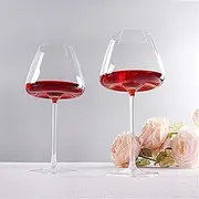 [HALAWAKA] Lead-Free Crystal Concave Bottom Red Wine Glasses Goblet（2PC) - Black Bow Tie Crystal Wine Glass Champagne Glasses Bordeaux Cocktail Glass Cup